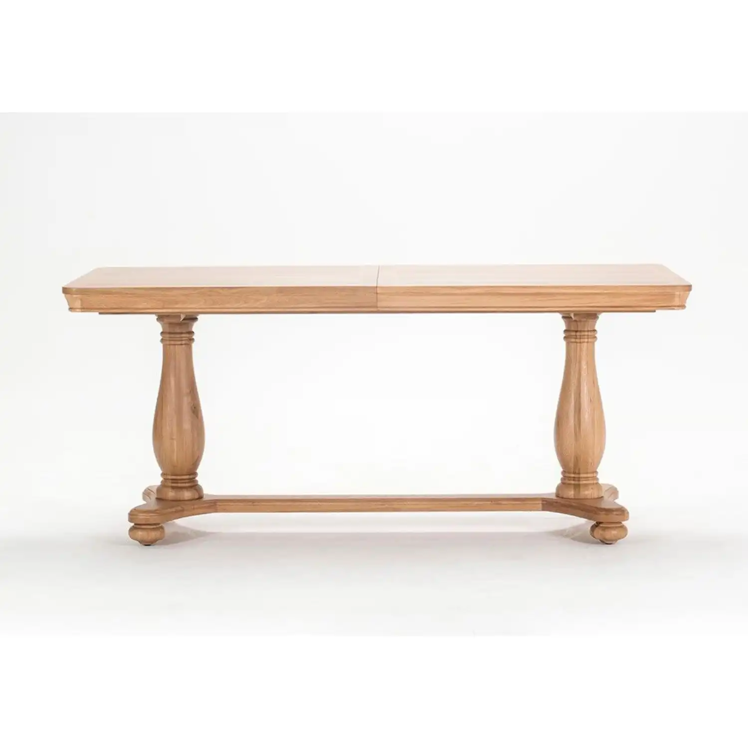 Large Oak Twin Pedestal Extending Dining Table