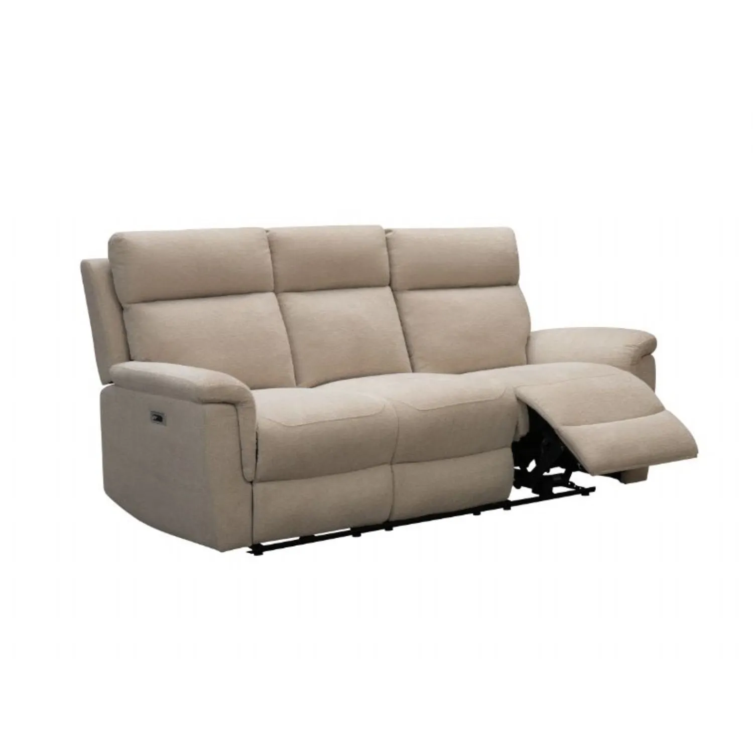 Natural Chenille Fabric 3 Seater Electric Reclining Sofa