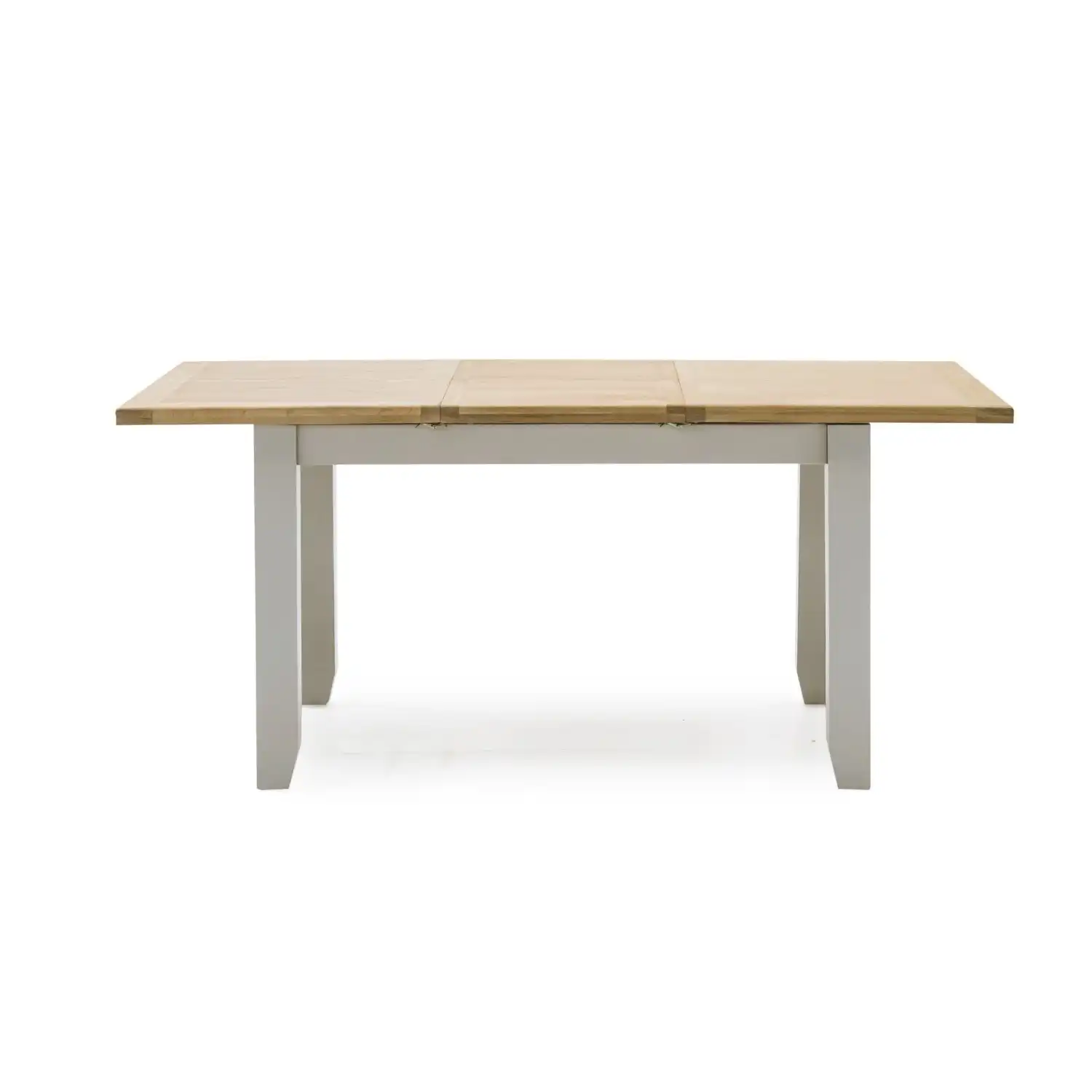Chunky Oak Top Grey Painted Extending Dining Table