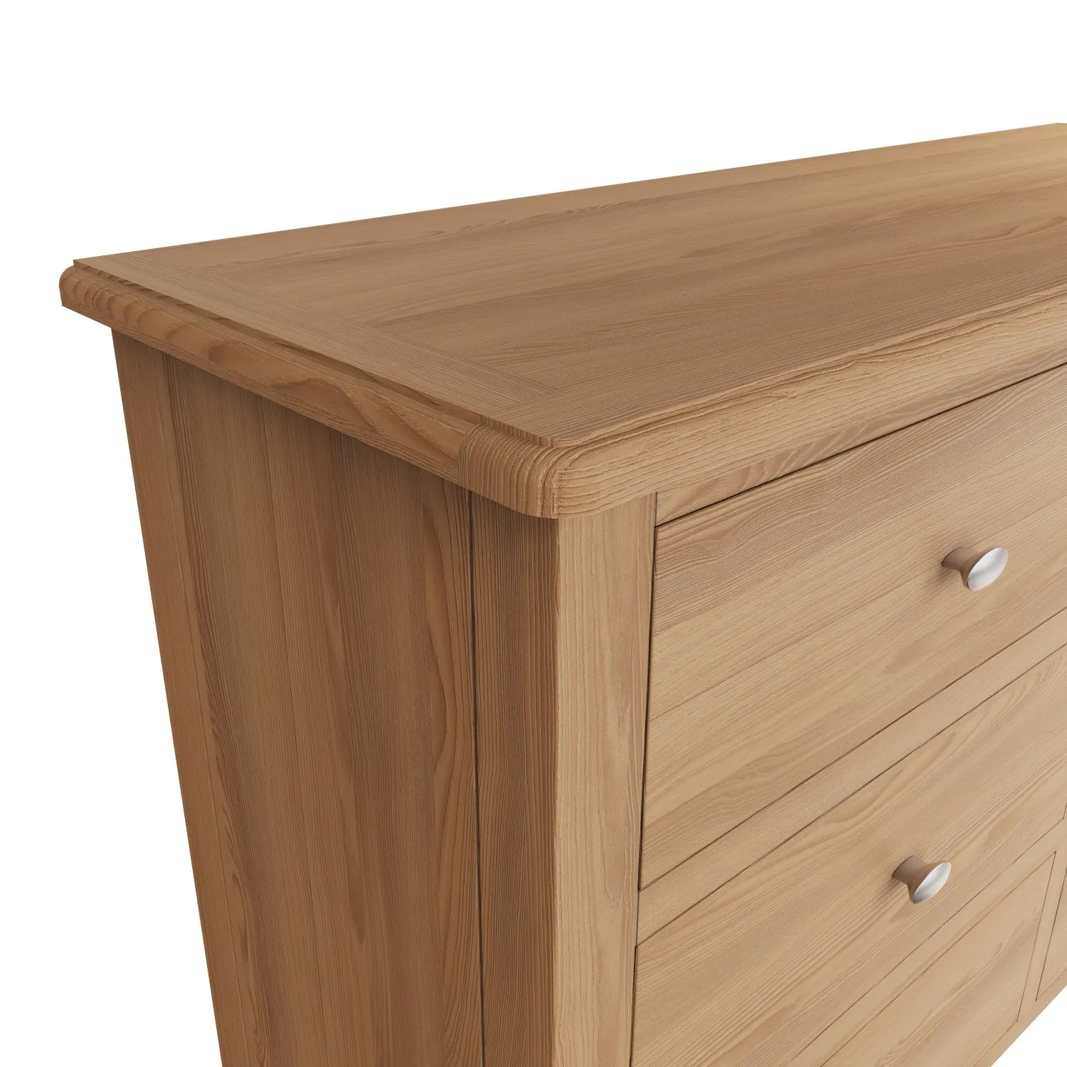 Light Oak 6 Drawer Chest with Metal Knobs