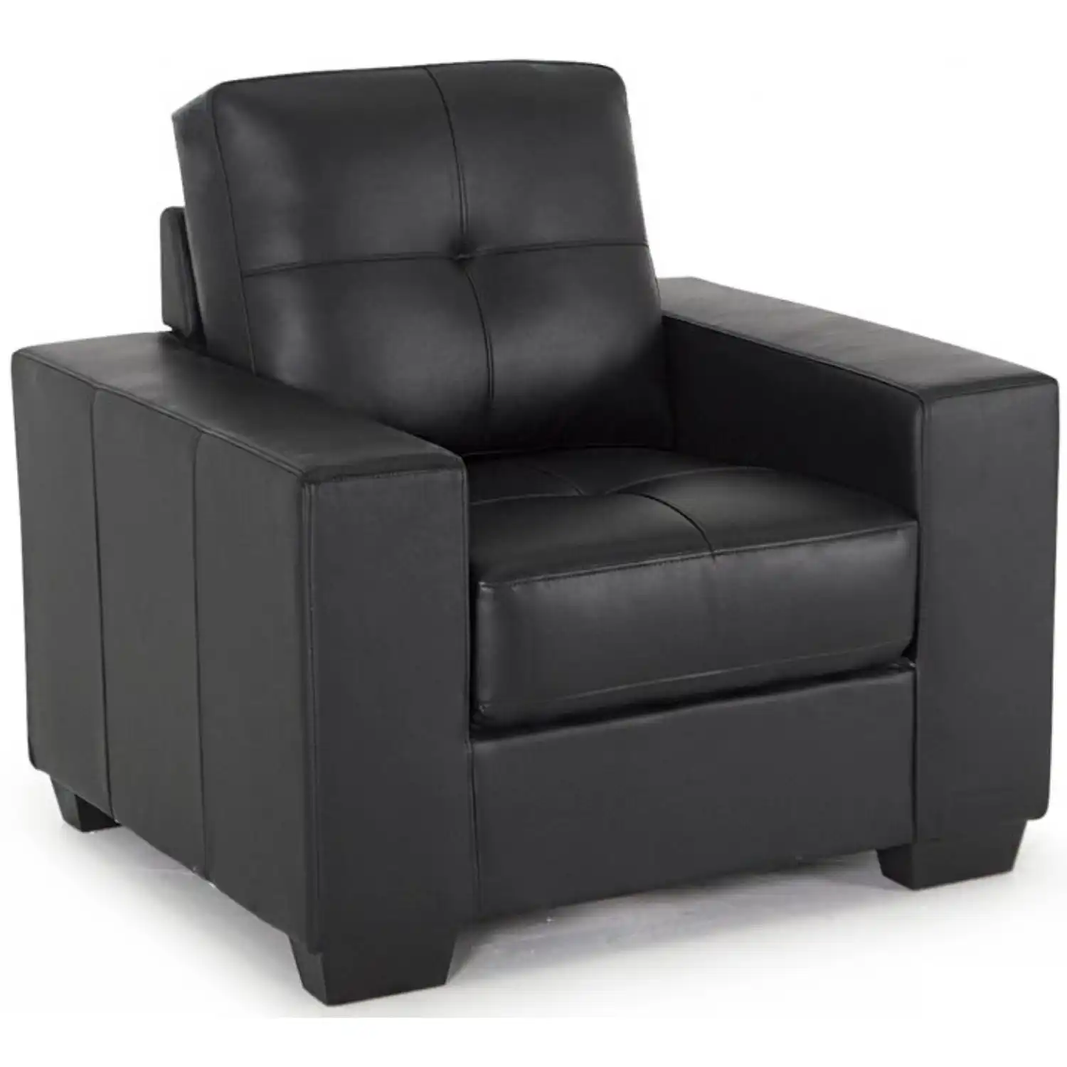 1 Seater Leather Black Armchair