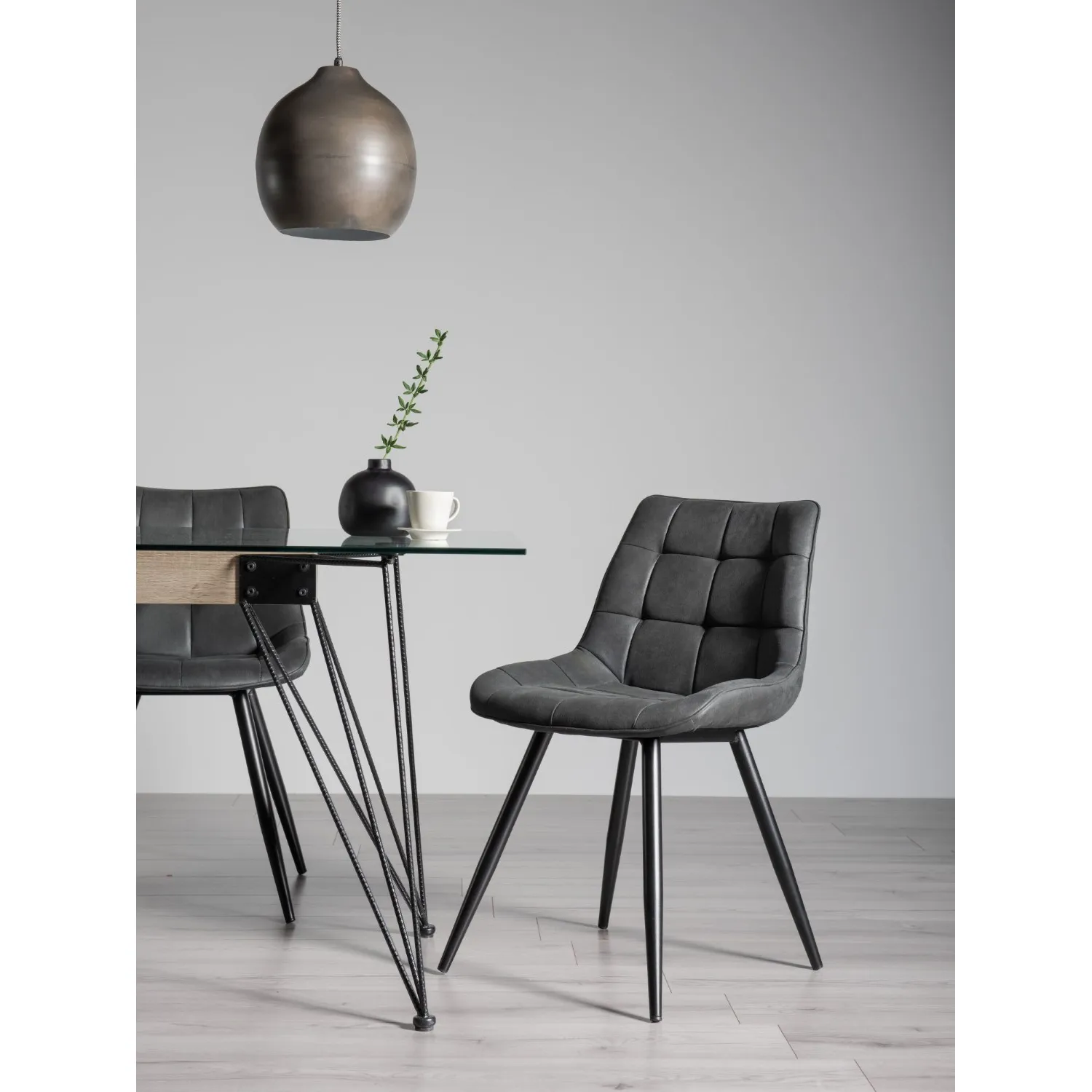 Black Faux Leather Dining Chair Black Legs