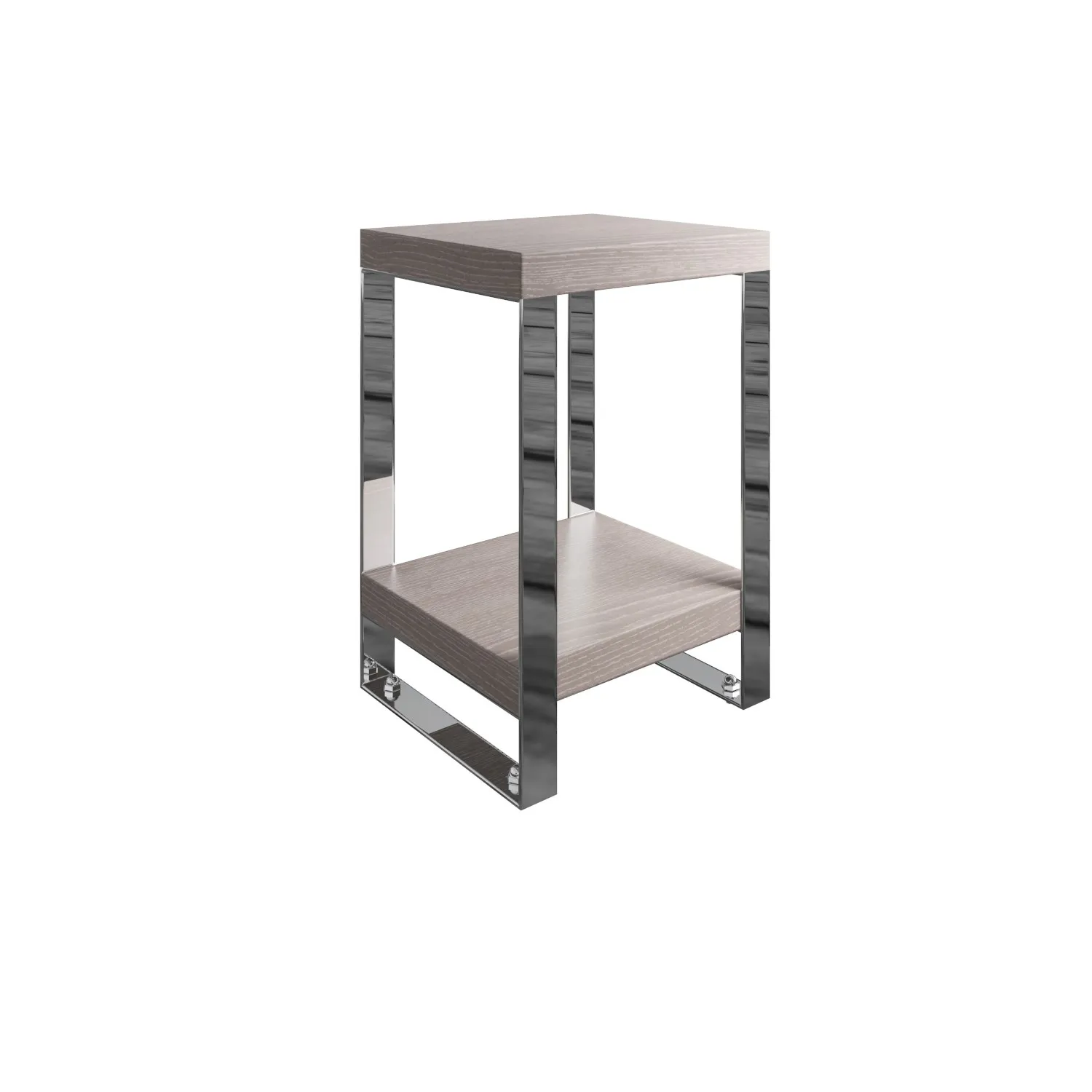 Silver Grey Oak and Chrome Small Side Table
