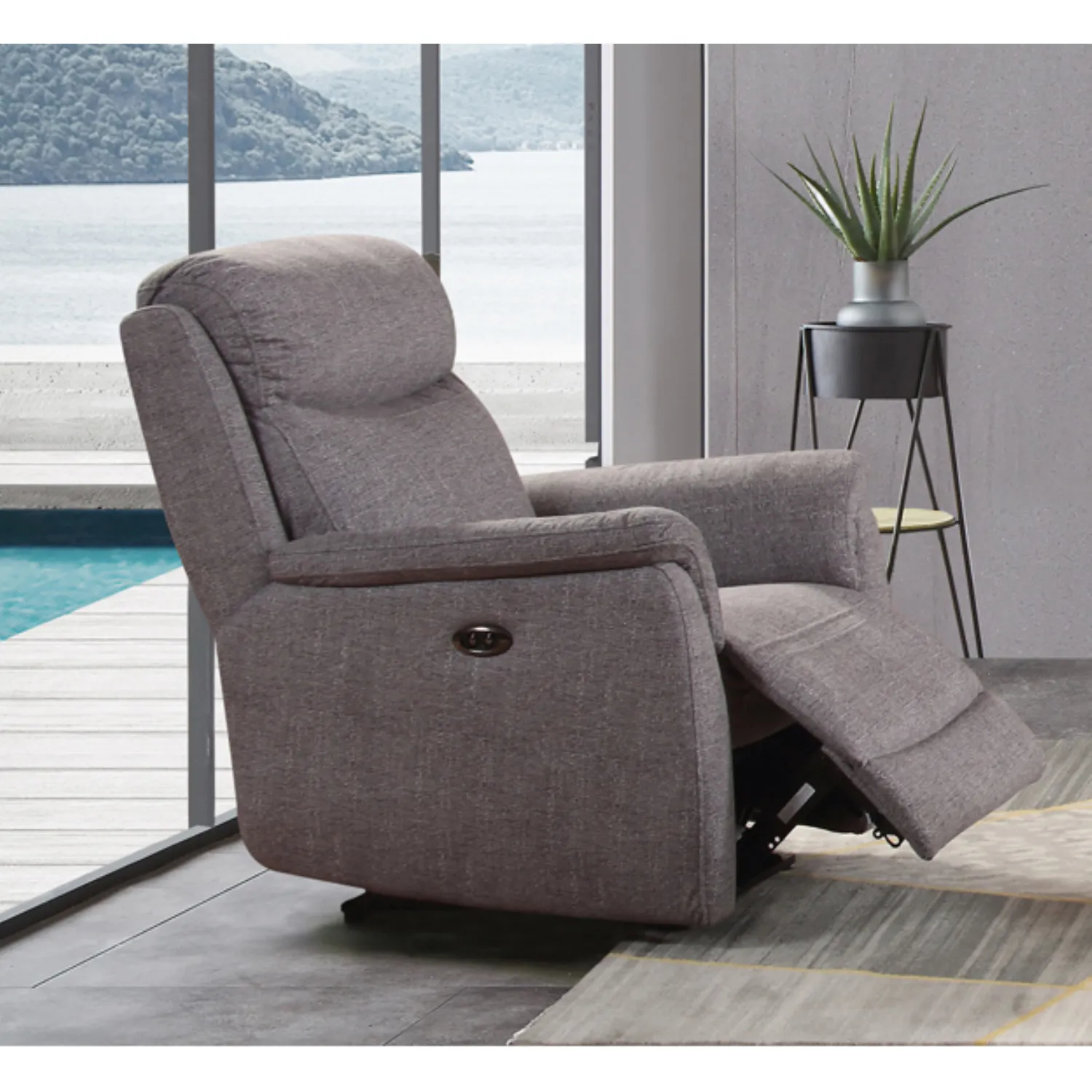 Grey Fabric Dual Motor Lift and Rise Armchair