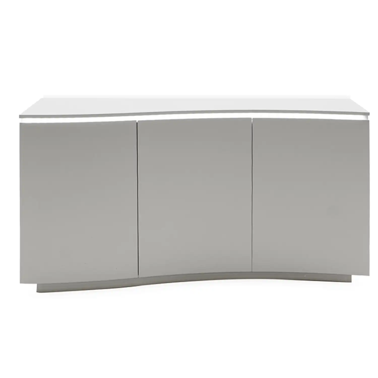 Matt Grey Curved Sideboard with LED Lights