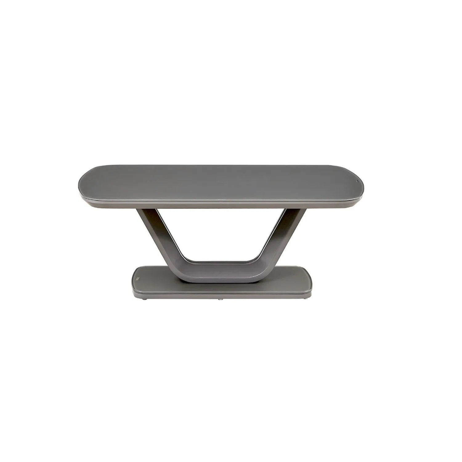 Matt Graphite Grey Finish 110cm Coffee Table Glass Top