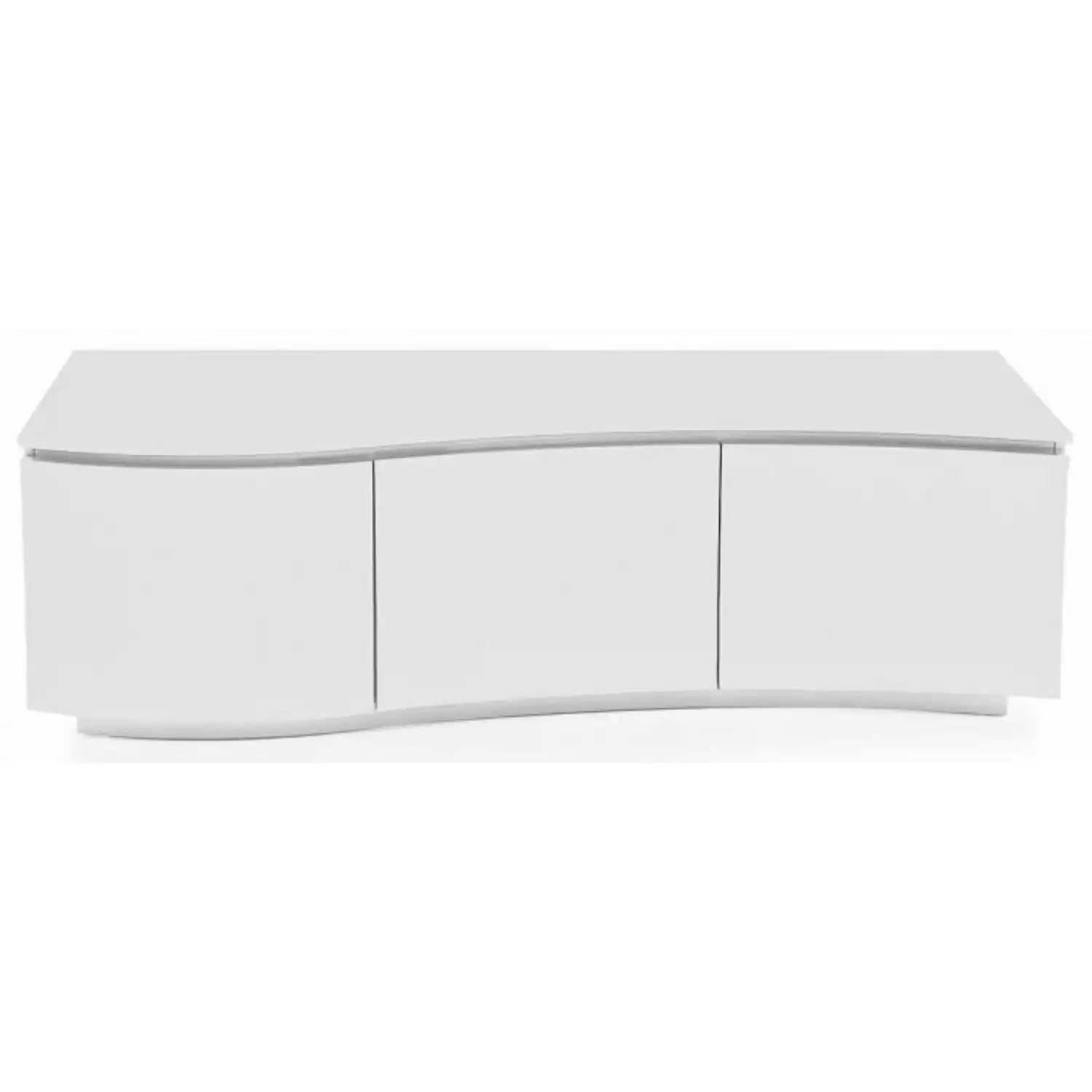 White Gloss Curved TV Cabinet with LED Lights
