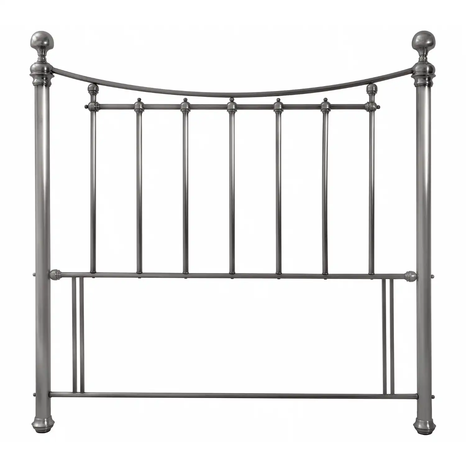 Double Bed Metal Headboard Antique Silver Finish