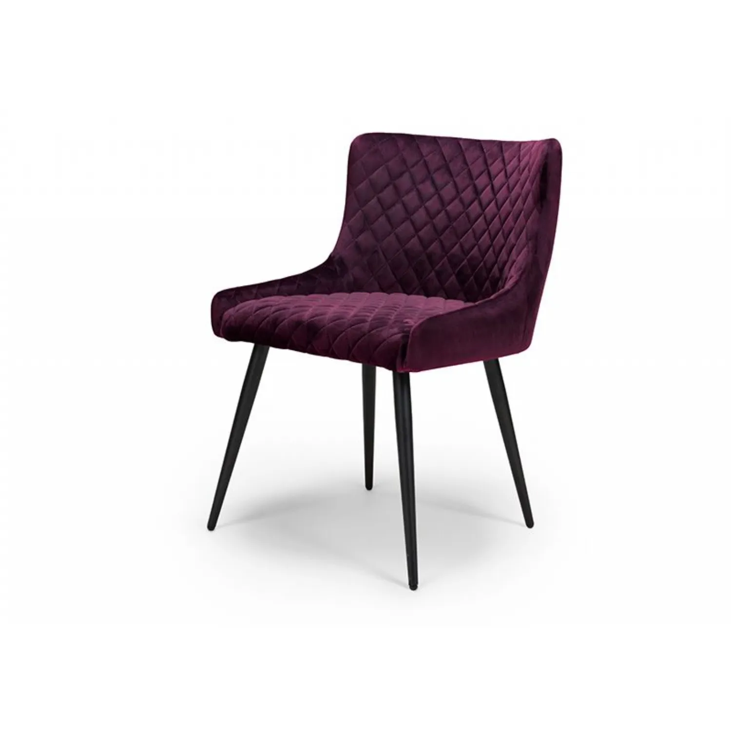 Purple Quilted Fabric Dining Chair