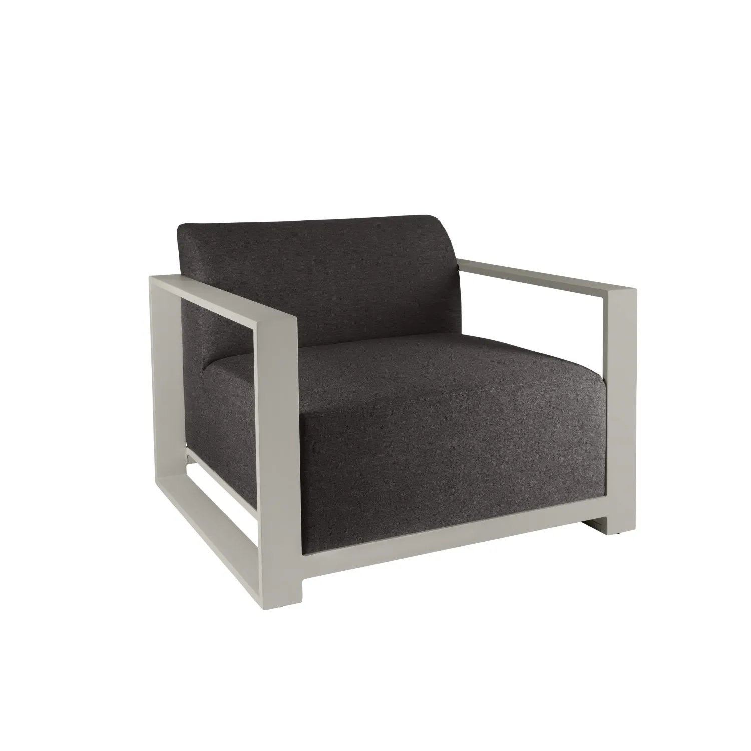 Metal Dark Grey Fabric Outdoor Modular Single Chair