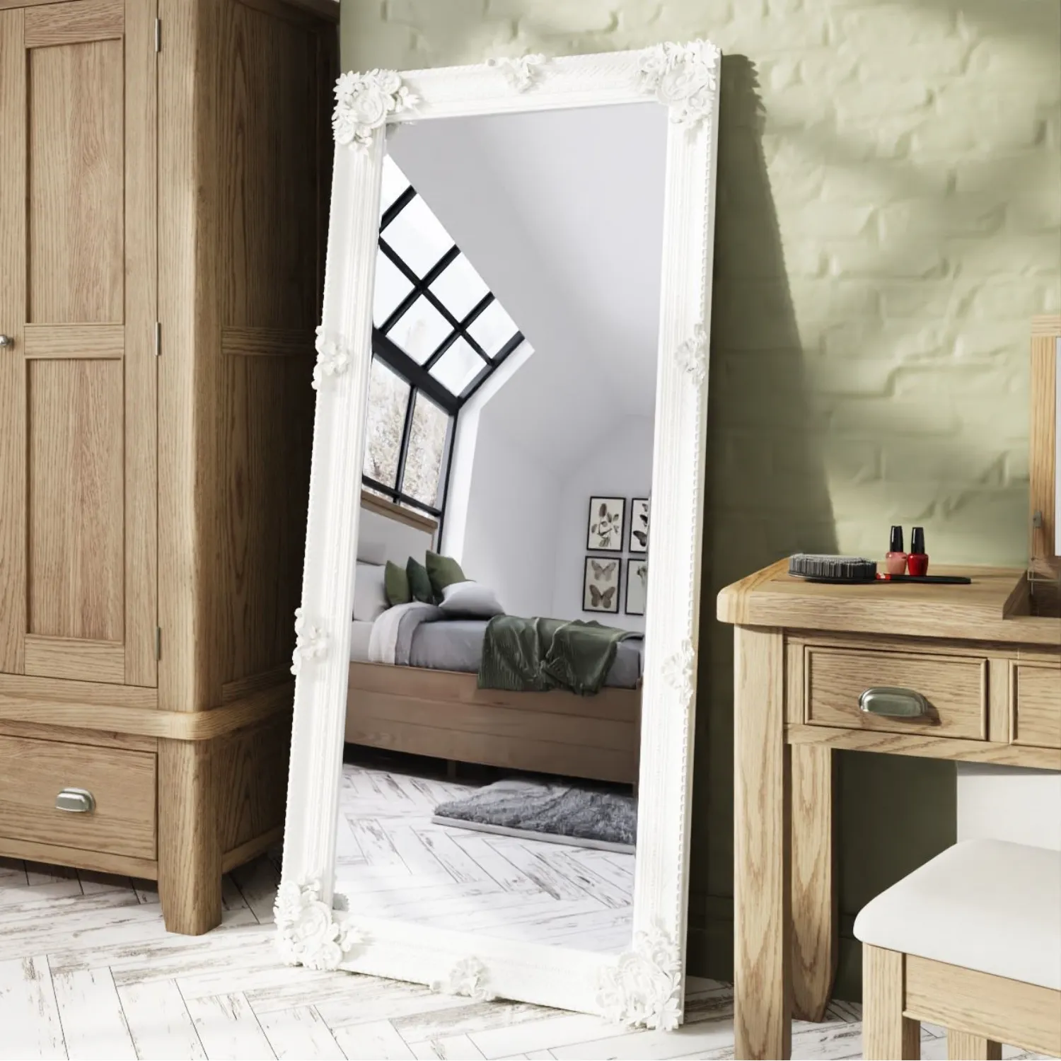 White Wooden Mirror