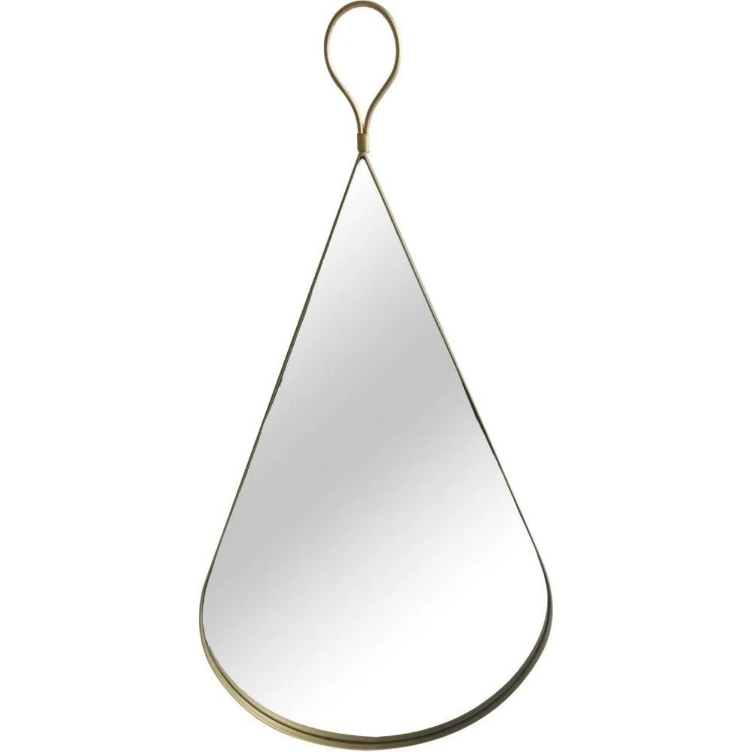 Mirror Collection Gold Mirror with Brown leather Hanging Strap