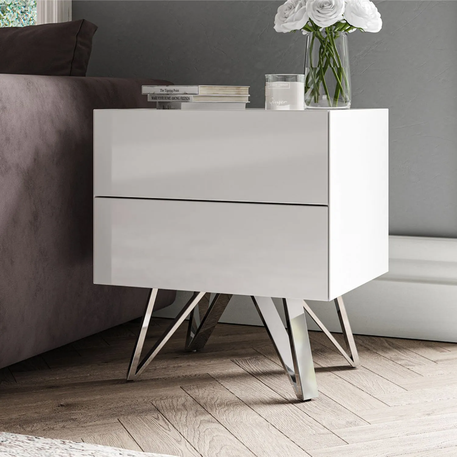 DE Dining White Side Table