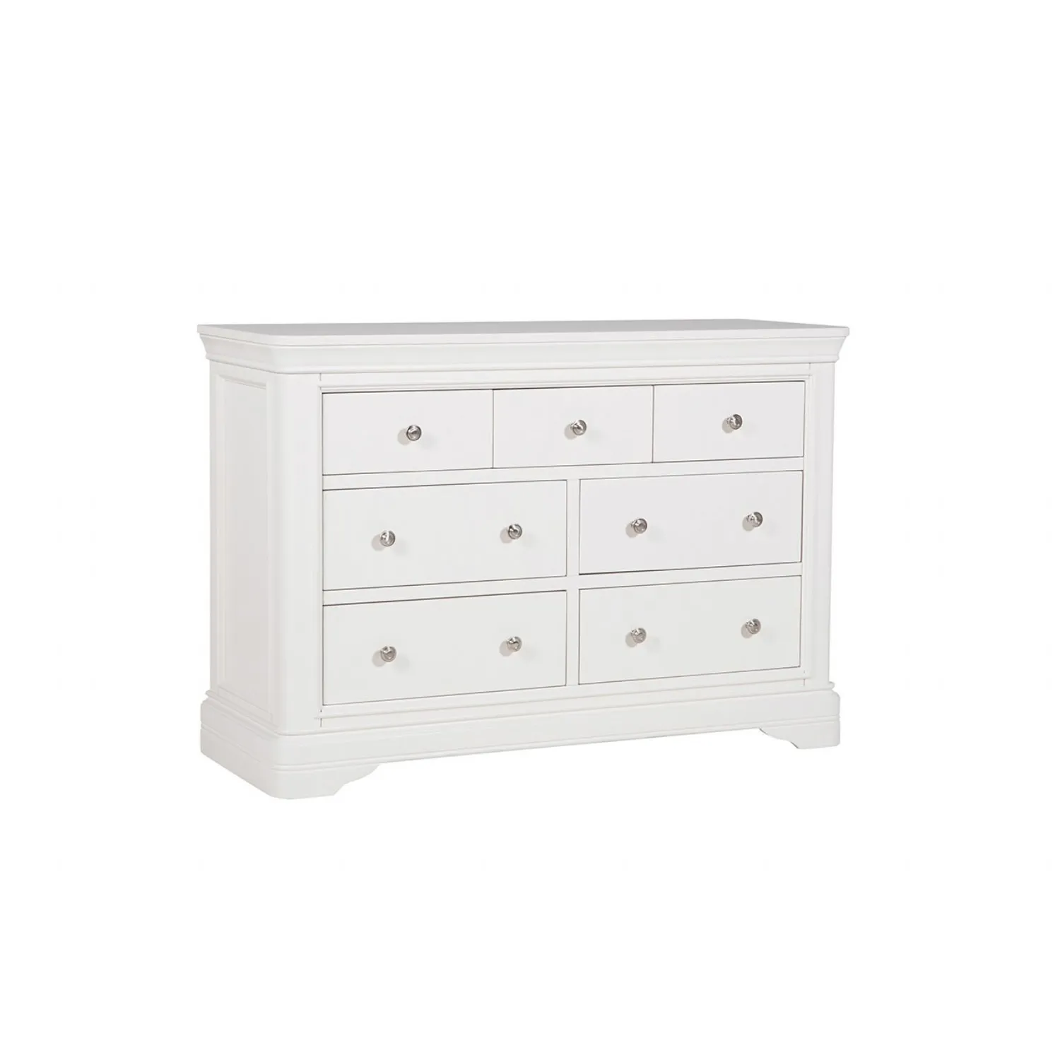 Modern White Wooden Chest of 8 Drawers Pedestal Base