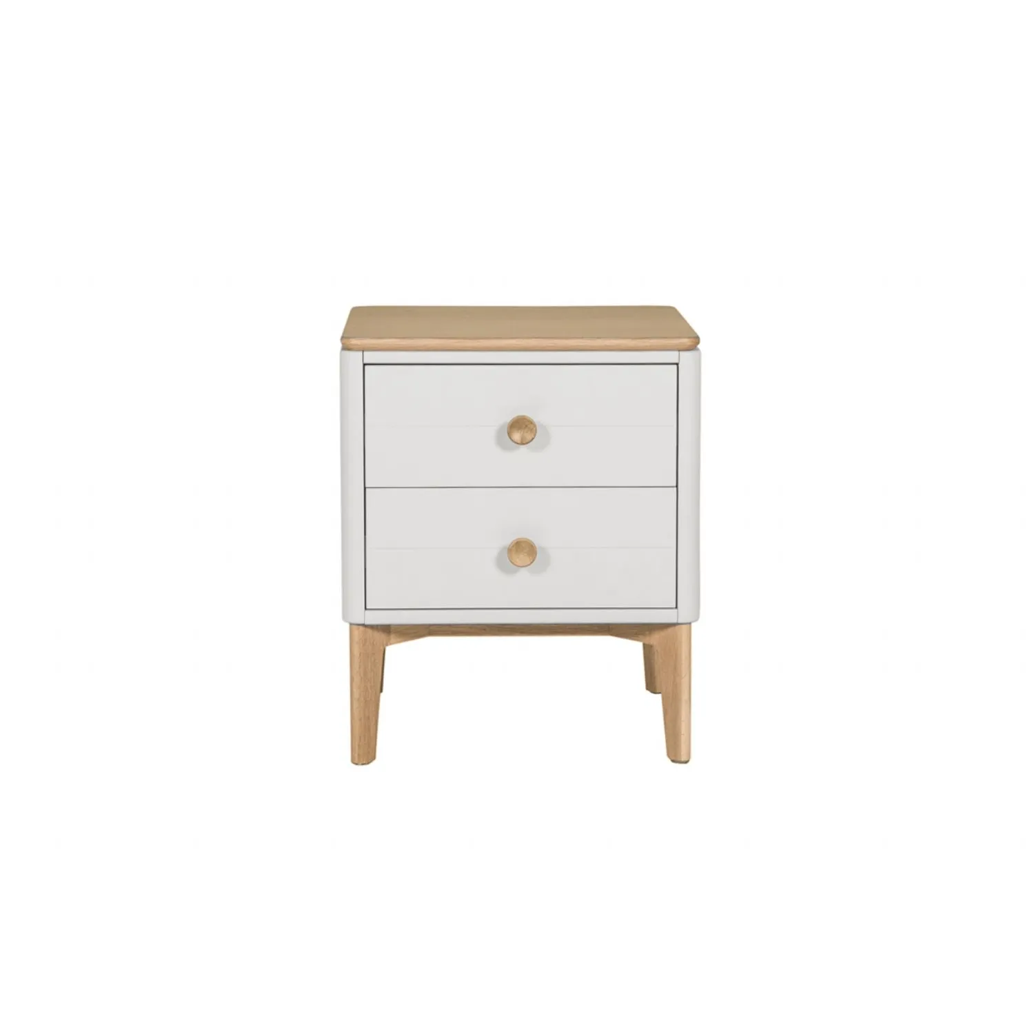 Modern Taupe Wooden Small 2 Drawer Bedside Cabinet
