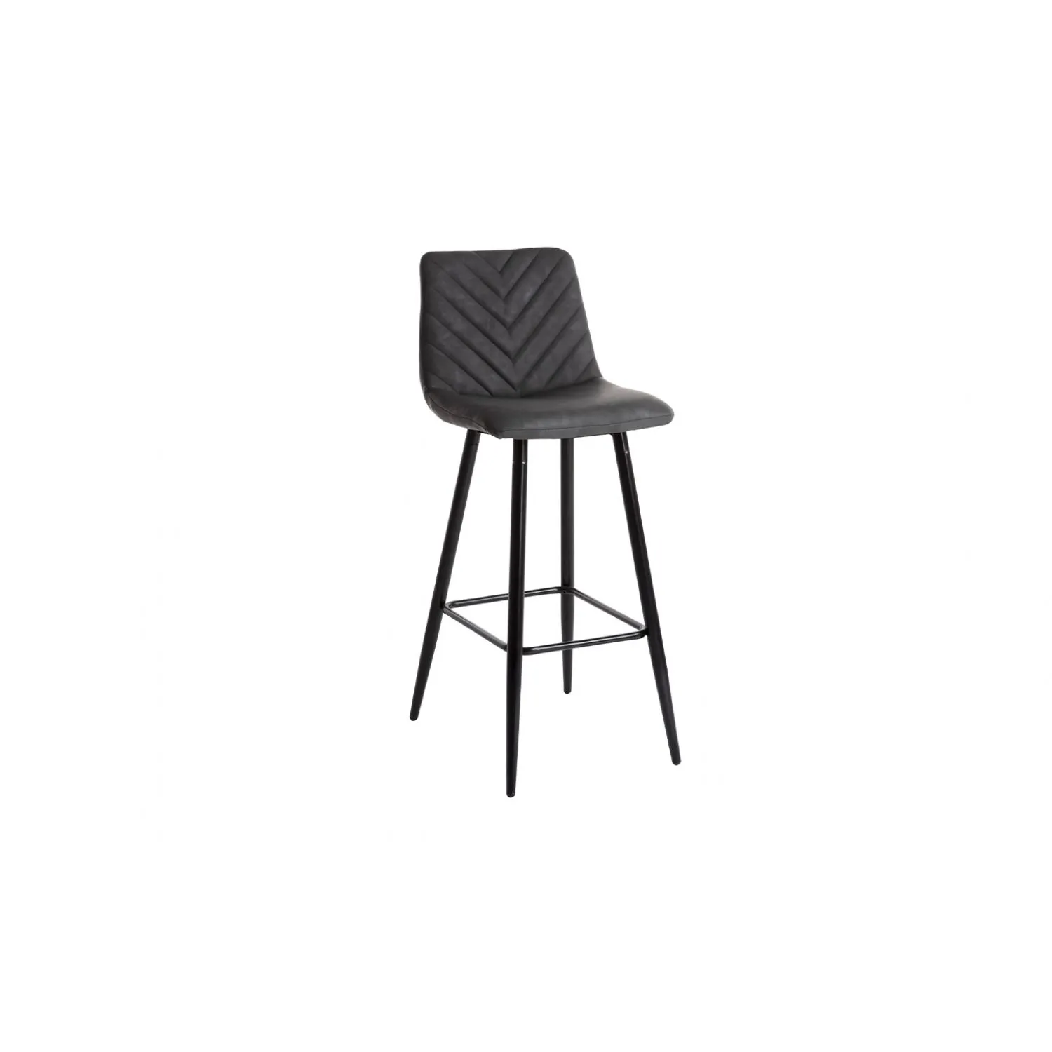 Industrial Grey Faux Leather Kitchen Bar Stool Metal Frame