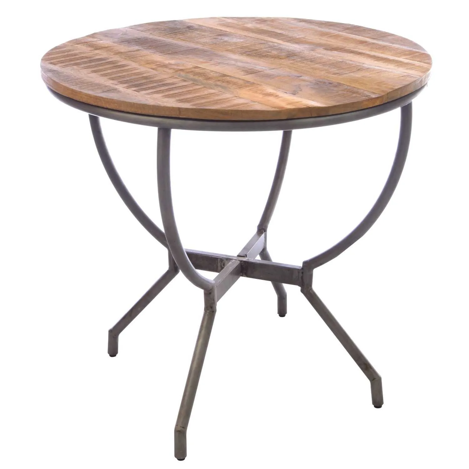 Rustic Wood Round Bistro Dining Table 80cm Diameter