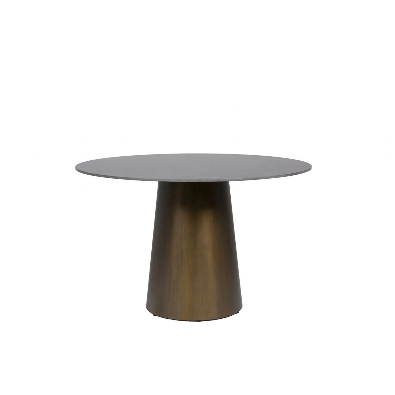 Black Ceramic Top 120cm Round Dining Table Metal Base