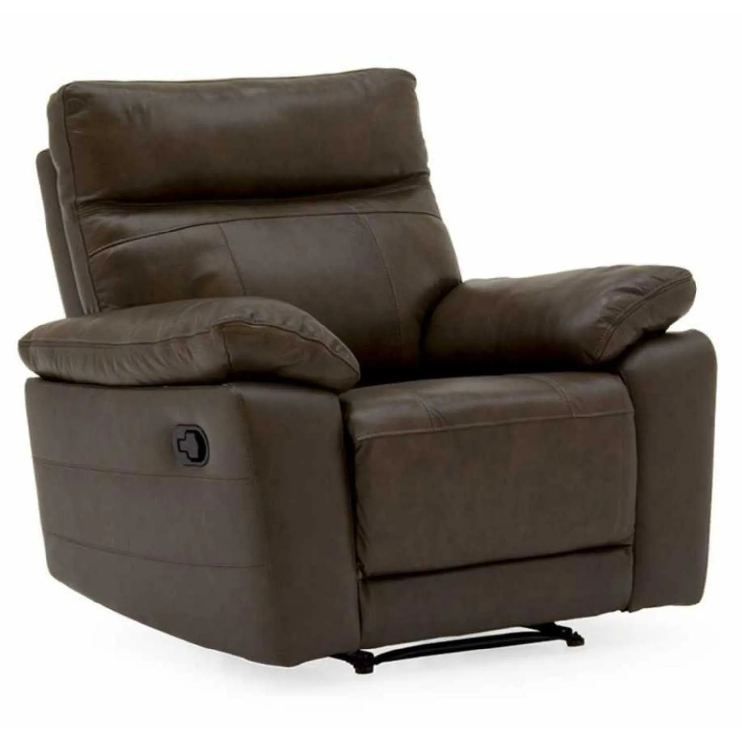 Modern Brown Leather Upholstery Comfy 1 Seater Recliner Armchair