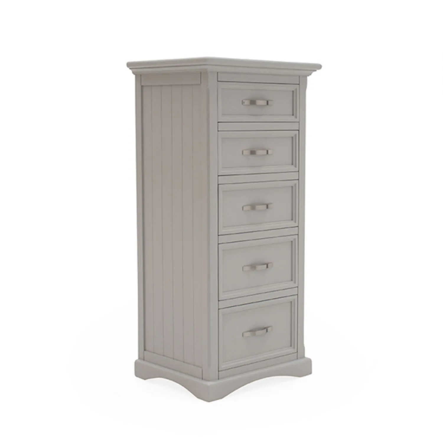 Grey Painted Tallboy Chest of 5 Drawers