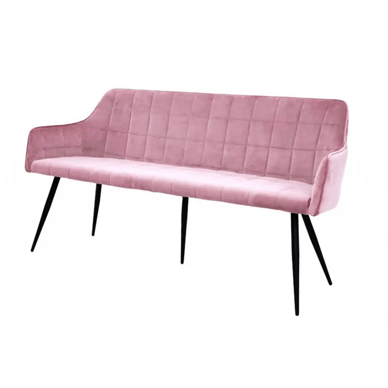 Pink Velvet Fabric Upholstered Dining Bench 160cm Wide